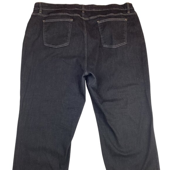 Eileen Fisher Womens 24W Black Denim Jeans Organic Cotton Blend Straight - Picture 7 of 9